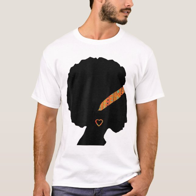 Camiseta La mujer afroamericana Kente Cloe Headband Natura (Anverso)