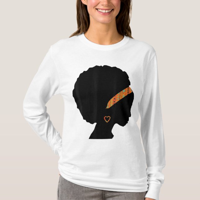 Camiseta La mujer afroamericana Kente Cloe Headband Natura (Anverso)