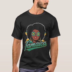 Camiseta La mujer afrocaribeña Jamaica Bandera vacaciones