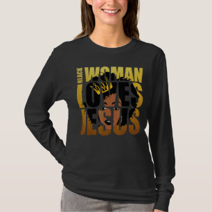 Camiseta La Mujer Negra ama A Jesús Por La Católica Cristia