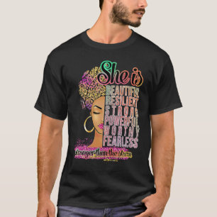 Camiseta La Mujer Negra Es Hermosa Y Resistente Y Fuerte Po