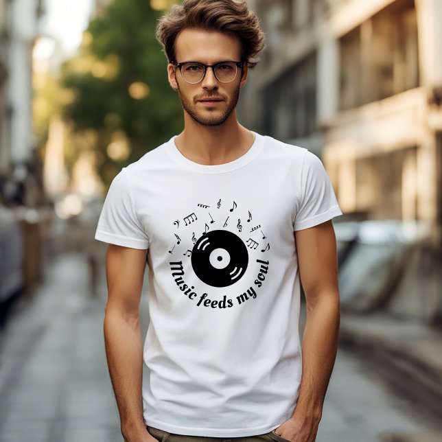 Camiseta La música alimenta mi álbum Soul Vinyl (Subido por el creador)