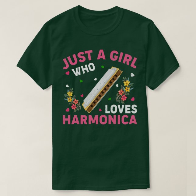 Camiseta La música armónica ama sólo a un Chica que ama el  (Diseño del anverso)