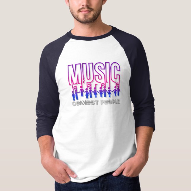 Camiseta La música conecta a la gente | Hombres 3/4 Sleeve 