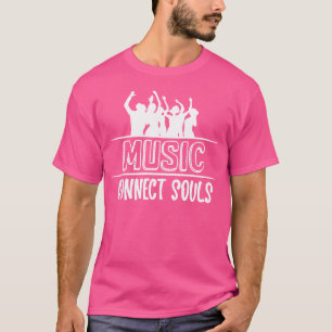 Camiseta La música conecta a los altavoces de auriculares d