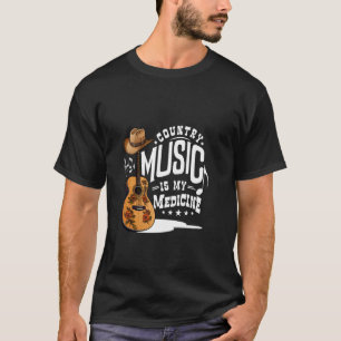 Camiseta La música country es mi medicina Bluegrass Western