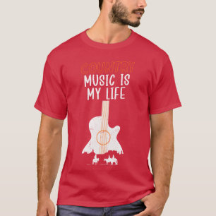 Camiseta La música country es mi vida vaquero familia occid