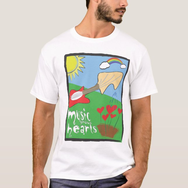 Camiseta La música crece los corazones (Anverso)