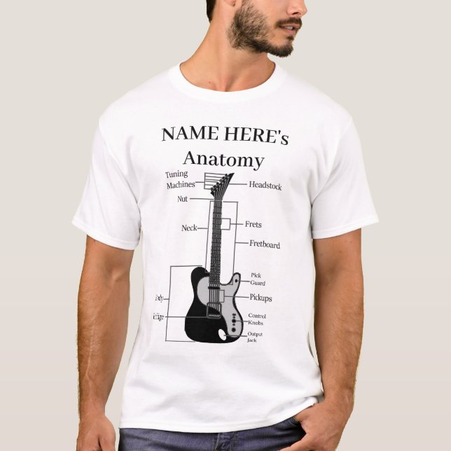 Camiseta La Música De Guitarra Adora La Anatomía De Una Gui (Anverso)
