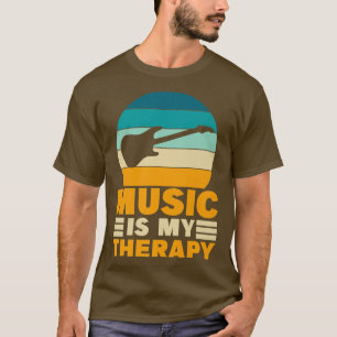 Camiseta La música de guitarra es mi terapia Graciosa Bass 