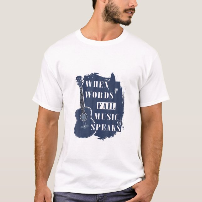 Camiseta La música de guitarra gusta cuando las palabras fa (Anverso)