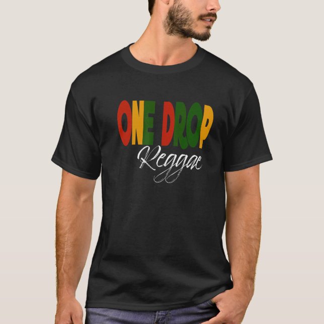 Camiseta La música de reggae retro, una gota de raíces y cu (Anverso)