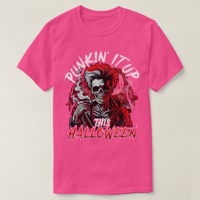 Camiseta La música de rock de fiesta de Halloween (Diseño del anverso)