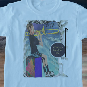 Camiseta ¡La Música De Trombón Personalizada Es Un Amigo De