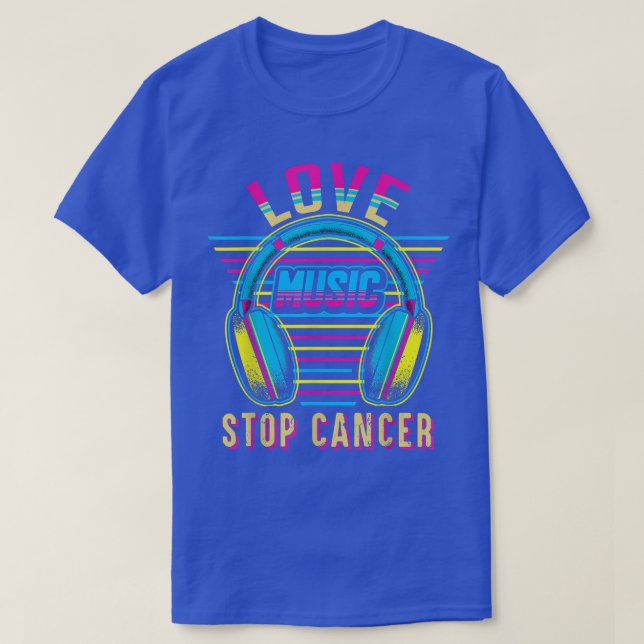 Camiseta La música del amor para detener el cáncer de seno  (Diseño del anverso)
