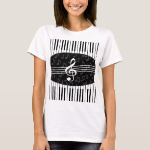 Camiseta La música elegante observa llaves del Clef agudo