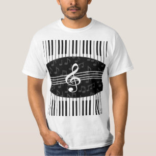 Camiseta La música elegante observa llaves del Clef agudo y