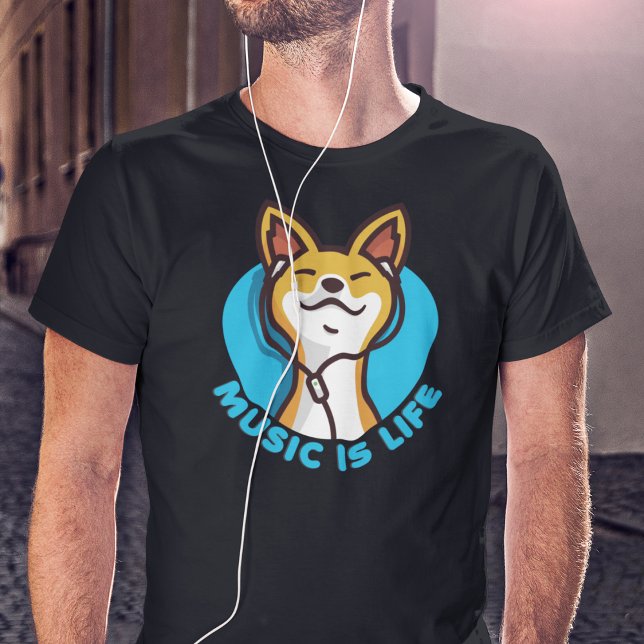 Camiseta La música es el Personalizado de la vida Basenji (Subido por el creador)
