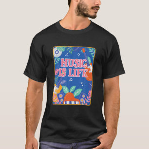 Camiseta La música es la naturaleza retro de la vida