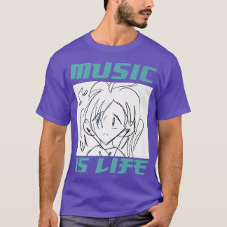 Camiseta La Música Es La Vida Anime