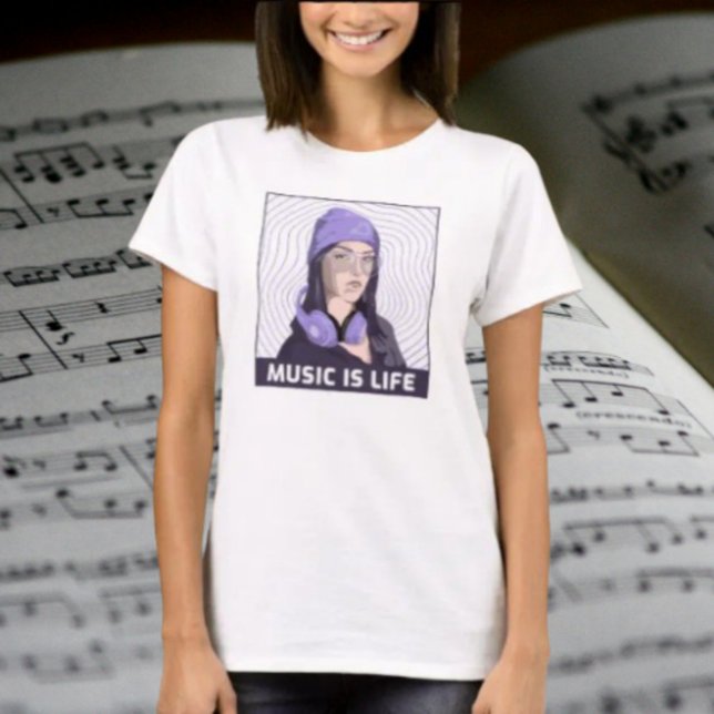 Camiseta La música es la vida - auriculares urbanos Chica T (Subido por el creador)