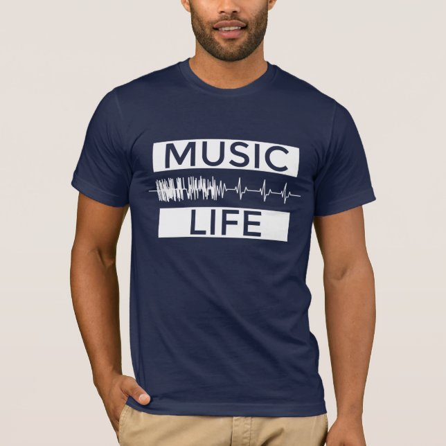Camiseta La música es la vida oscura (Anverso)