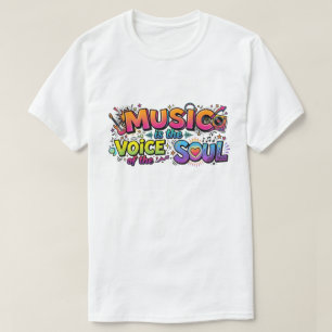Camiseta La música es la voz del alma Arte Pop Retro