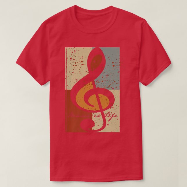 Camiseta La música es Life Treble Clef (Diseño del anverso)