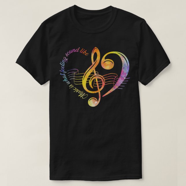 Camiseta La música es lo que los sentimientos suenan como C (Diseño del anverso)