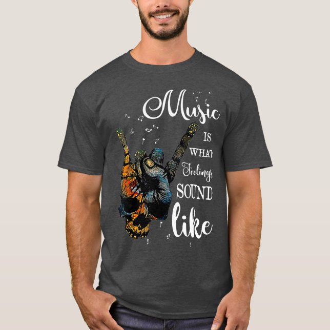 Camiseta La música es lo que se siente como la paz (Anverso)