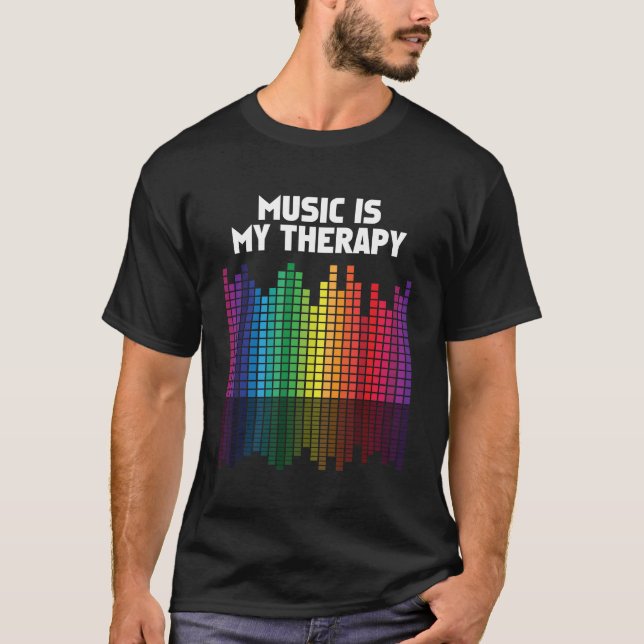 Camiseta La música es mi cita musical de DJ del equalizador (Anverso)