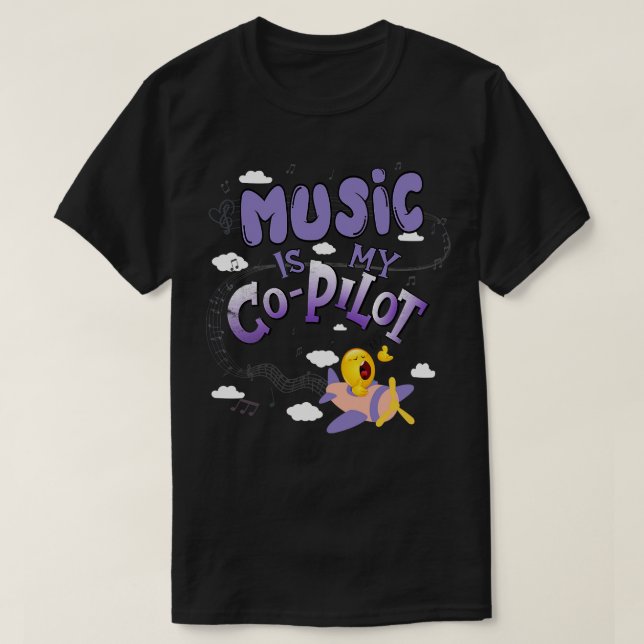 Camiseta La música es mi coPilot (Diseño del anverso)