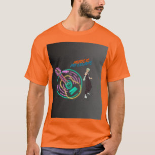Camiseta La música es mi escape – Guitarra Neon y Anime Boy