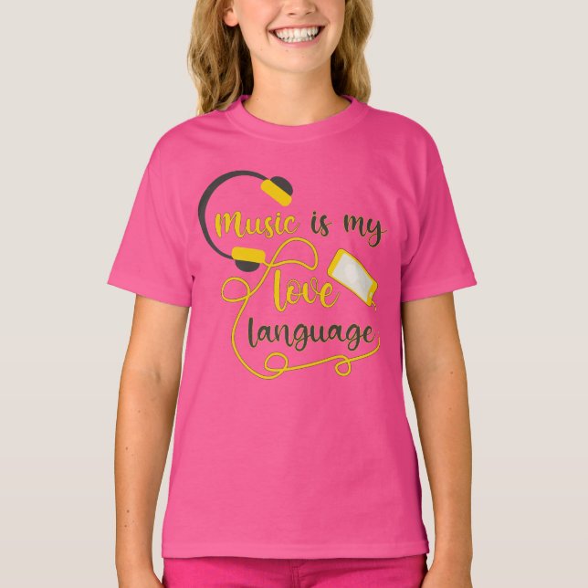 Camiseta La música es mi lenguaje amoroso frase romántica (Anverso)