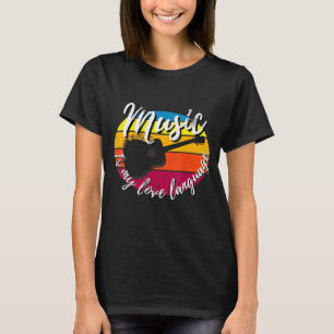 Camiseta La música es mi lenguaje de amor música retro vint