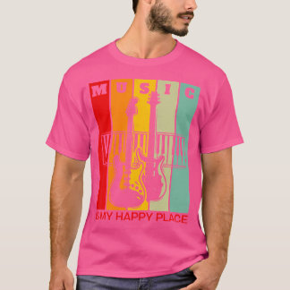Camiseta La música es mi lugar feliz Amante de la música Gu