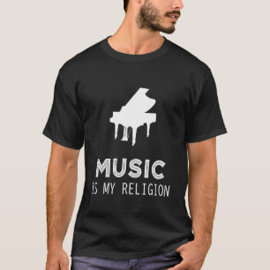 Camiseta La música es mi religión Piano Hoodie Long Sleeve
