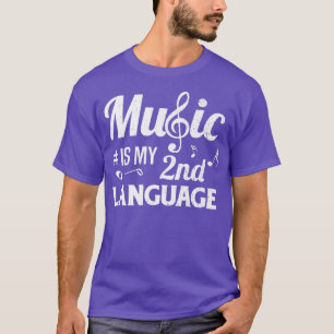 Camiseta La música es mi segunda lengua cantante musical Lo