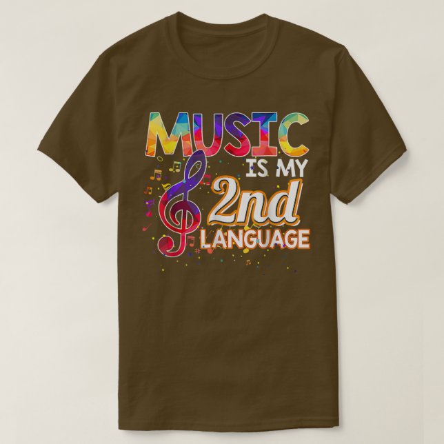 Camiseta La música es mi segunda lengua de vuelta a la escu (Diseño del anverso)