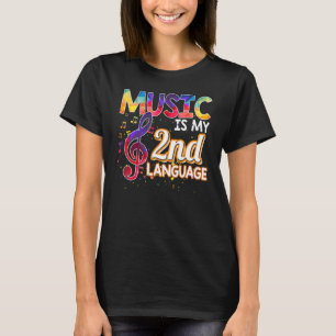 Camiseta La música es mi segunda lengua de vuelta a la escu