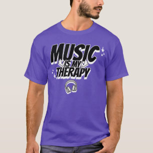 Camiseta La música es mi terapia Música Músicos Auriculares