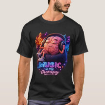 La música es mi terapia Neon Gráfico Cerebro Loung