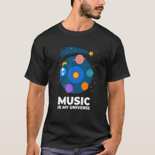 Camiseta La Música Es Mi Universo Con Planetas En Órbitas E