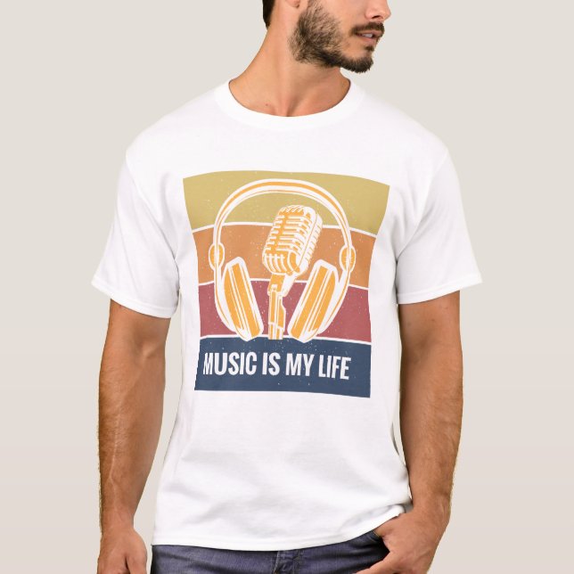Camiseta La música es mi vida (Anverso)