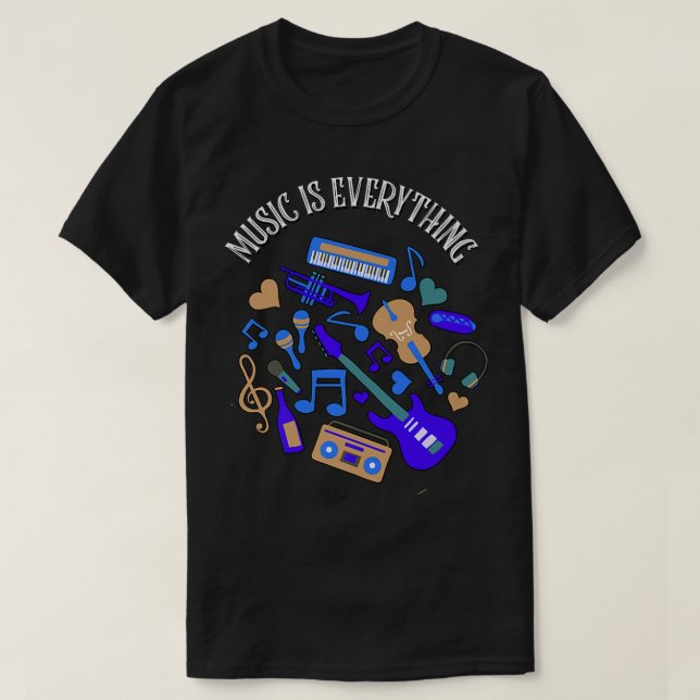Camiseta La música es todo instrumentos musicales (Diseño del anverso)