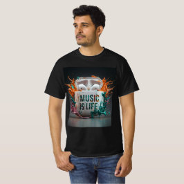 Camiseta La música es vida - Pods de aire coloridos