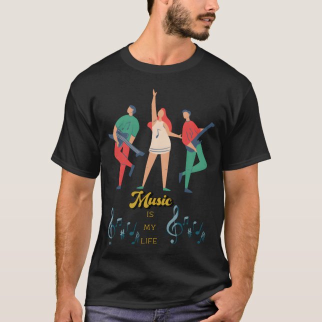Camiseta La música es vida retro (Anverso)