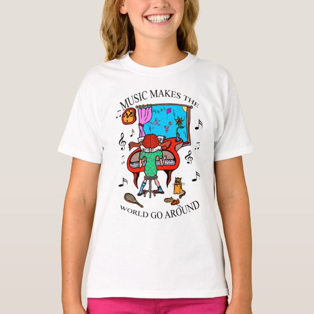 CAMISETA LA MÚSICA HACE QUE EL MUNDO VAYA POR ALREDEDOR (Anverso)