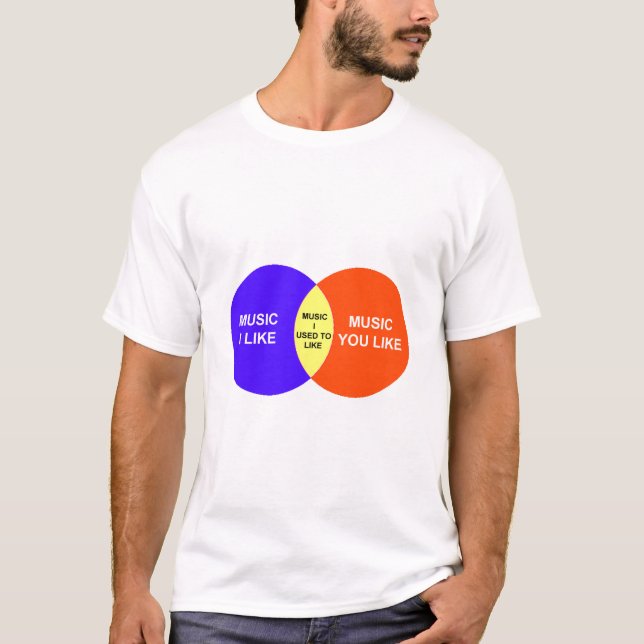 Camiseta La música I tiene gusto del diagrama de Venn (Anverso)