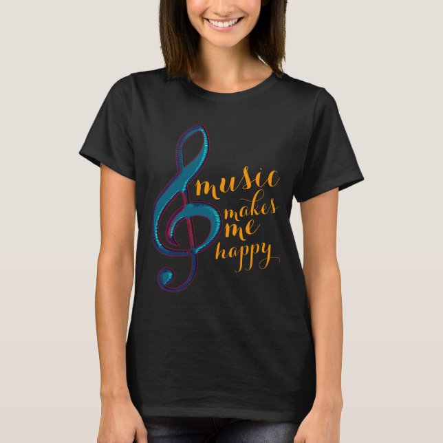 Camiseta la música me hace feliz (Anverso)